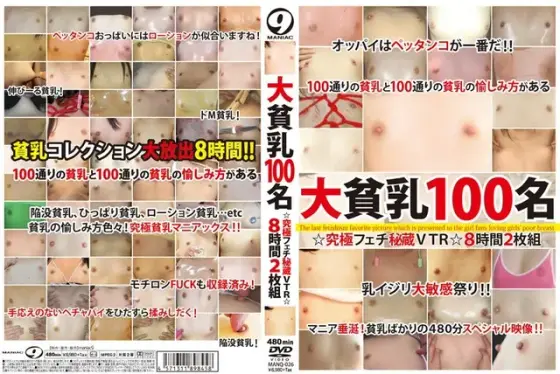 大貧乳100名 ☆究極フェチ秘蔵VTR☆ 8時間（2枚組）
