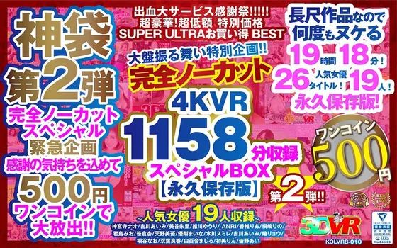 [VR] [500 yen one coin] Completely uncut large-scale special project! ! Second edition! 4KVR 1158 minutes recording special BOX [Permanent preservation version]