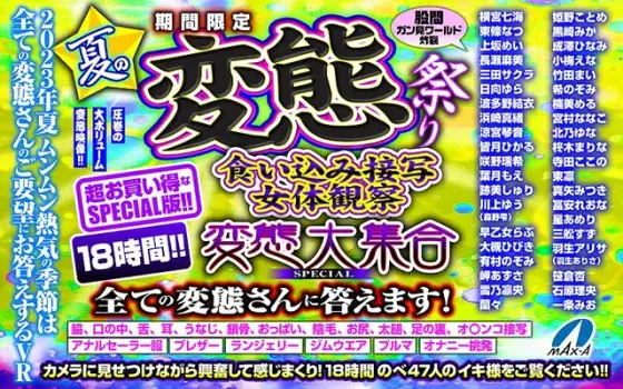 [VR mid-year gift] Limited time summer pervert festival Close-up penetration shot Female body observation Large gathering of perverts SPECIAL Answers to all perverts!