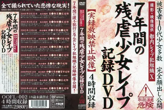 7年間の残虐少女レ●プ記録DVD