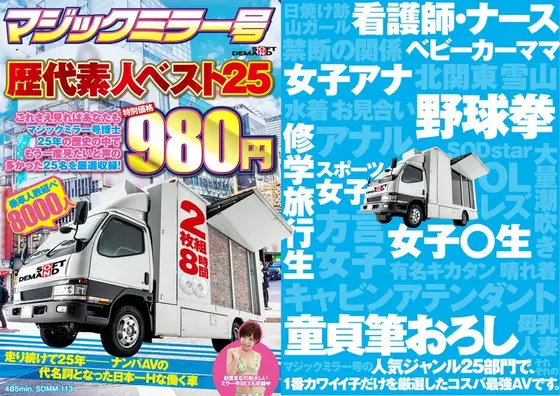 マジックミラー号歴代素人ベスト25 これさえ見ればあなたもマジックミラー号博士 25年の歴史の中でもう一度見たいと声の多かった25名を厳選収録！ 2枚組8時間 特別価格980円