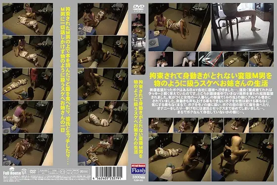 Hot Babe Spends Her Days With Tied Up Submissive Guys Who Can't Move, Using Them Like Objects
