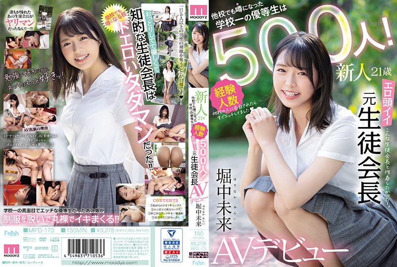 新人21歳 他校でも噂になった学校一の優等生は経験人数500人！エロ頭イイ元生徒会長AVデビュー 堀中未来