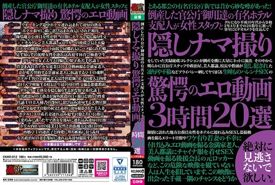 倒産した官公庁御用達の有名ホテル支配人が女性スタッフと隠しナマ撮り驚愕のエロ動画3時間20選 （DOD）