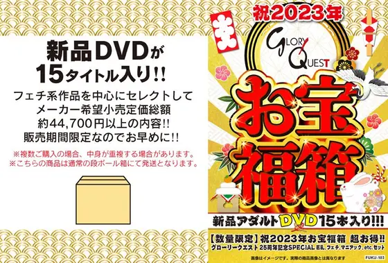 【数量限定】祝2023年お宝福箱 超お得！！グローリークエスト 25周年記念SPECIAL 巨乳、フェチ、マニアック、etc.セット