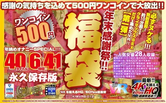 [VR] (A 1-Coin Price Special For 500 Yen) A Year-End Fan Appreciation Festival!! A Grab Bag Of Goodies 40 Titles 6 Hours, 41 Minutes - Better Than 4K, High-Quality / 60fps Super High Definition - Collector's Edition