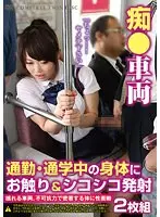 痴●車両 通勤・通学中の身体にお触り＆シコシコ発射2枚組
